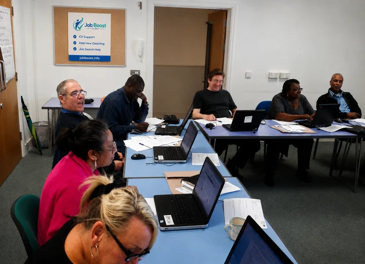 Adults returning to work taking part in employability training